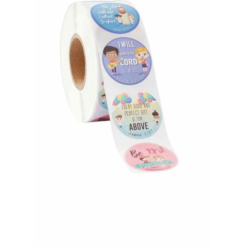 Inspirational Bible Verse Thank You Stickers Roll 4 Alternative Designs 500 1in‎